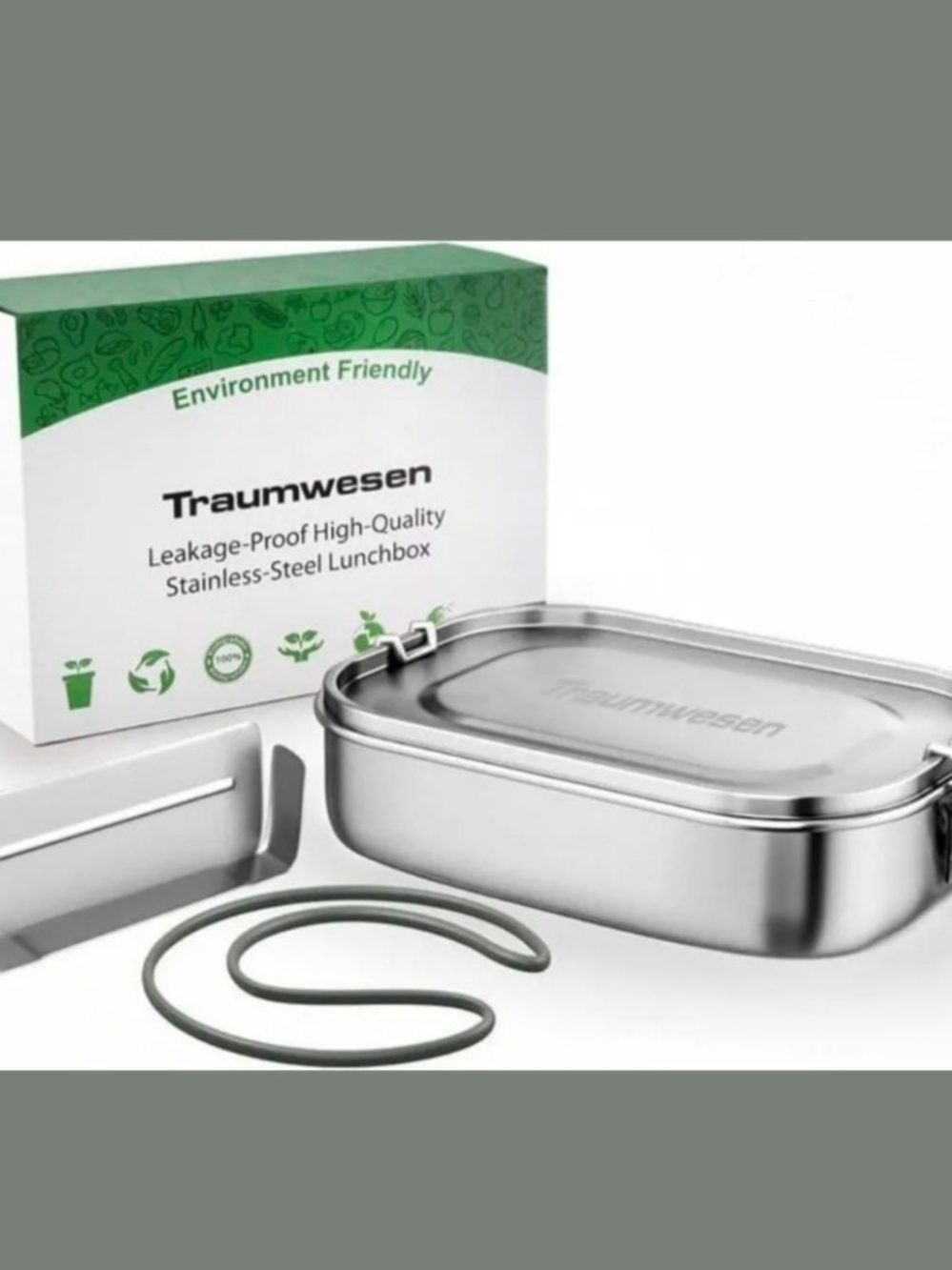 Stainless Steel Silver Lunchbox - Leakproof Travel Food Container